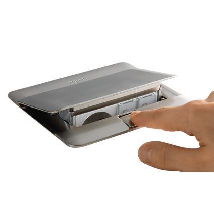 Legrand 54023 - Zásuvkový rámček pre dosku stolu POP-UP 2x4M nerez