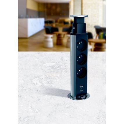 Legrand 654970 - Zásuvkový stĺpik pre dosku stola 3x230V + USB-A + USB-C