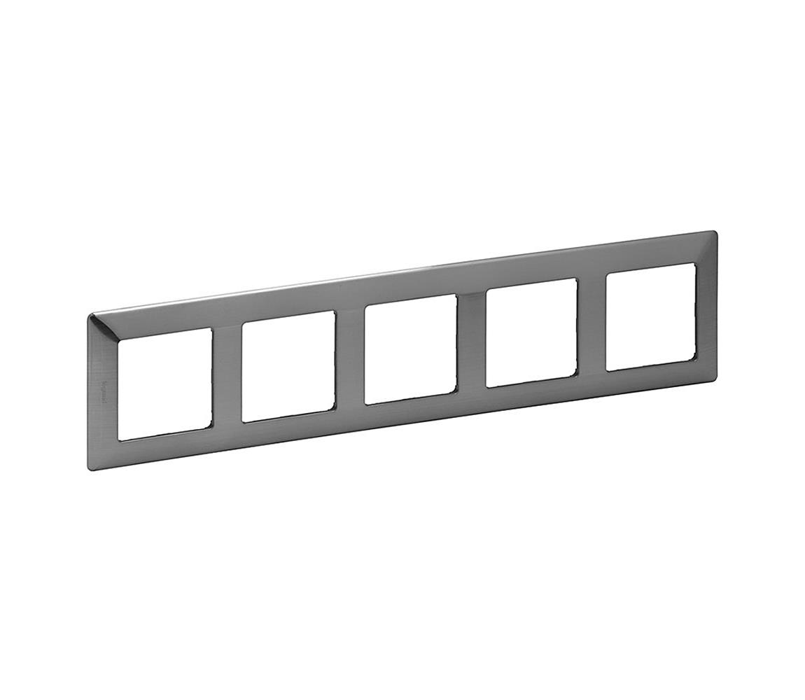 Legrand 754155 - Rámček pre vypínače VALENA LIFE 5P, nerezový 754155