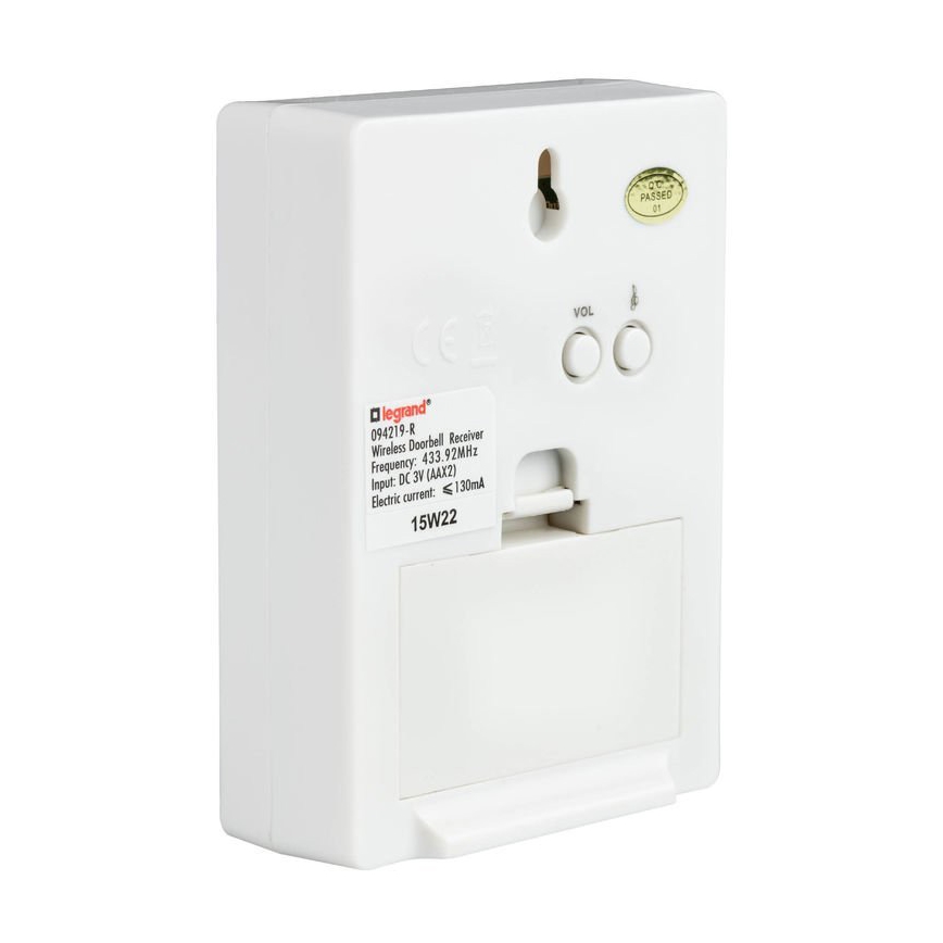 Legrand 94219 - Bezdrôtový zvonček ELIOT 230V biely