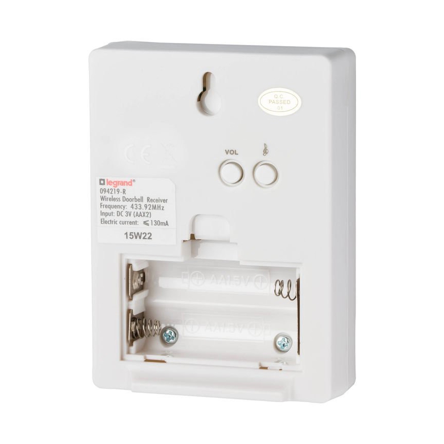 Legrand 94219 - Bezdrôtový zvonček ELIOT 230V biely