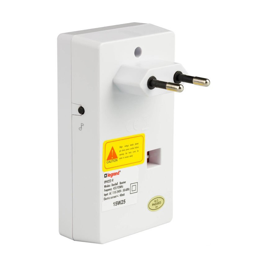 Legrand 94222 - Bezdrôtový zvonček ELIOT 230V biely