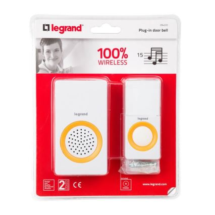 Legrand 94222 - Bezdrôtový zvonček ELIOT 230V biely