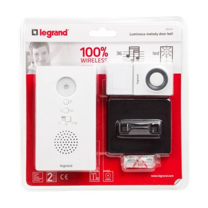 Legrand 94224 - Bezdrôtový zvonček ELIOT so signalizáciou LED