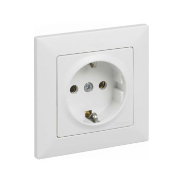 Legrand - Domáca zásuvka SCHUKO s rámčekom SUNO 250V biela