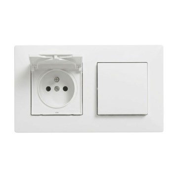 Legrand - Domová zásuvka a jednopólový vypínač č. 1 s rámčekom NILOE STEP 250 V biela