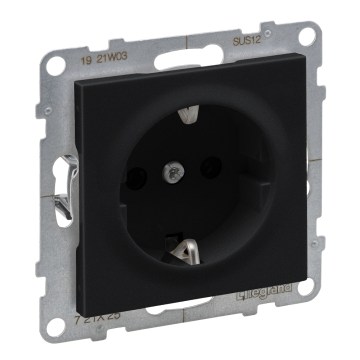 Legrand - Domová zásuvka SCHUKO 250 V/16 A SUNO čierna
