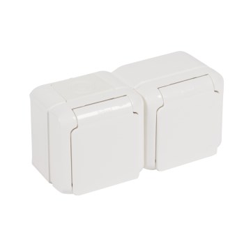 Legrand - Dvojitá domová zásuvka 250V/16A FORIX IP44 biela
