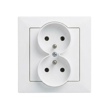 Legrand - Dvojitá domová zásuvka s rámikom SUNO 250V biela