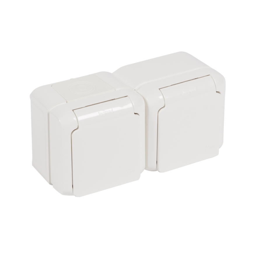Legrand - Dvojitá zásuvka do domácnosti FORIX 250 V IP44 biela