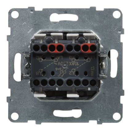 Legrand - Dvojitý schodiskový vypínač bez rámčeka č. 6+6 SUNO, biely