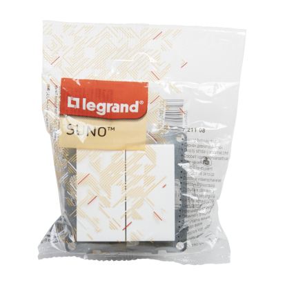 Legrand - Dvojitý schodiskový vypínač bez rámčeka č. 6+6 SUNO, biely