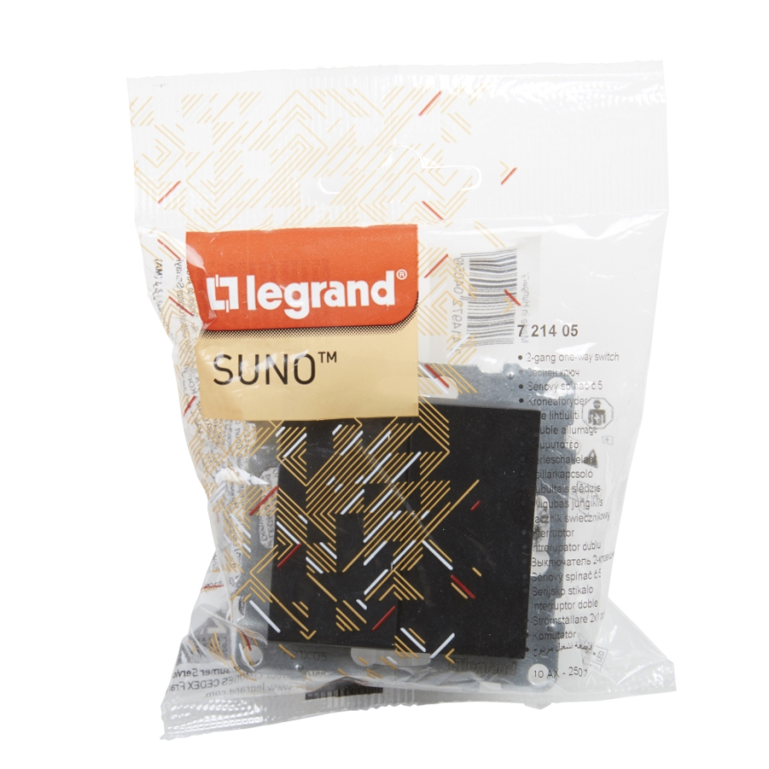 Legrand - Dvojitý vypínač bez rámika č. 5 SUNO čierny