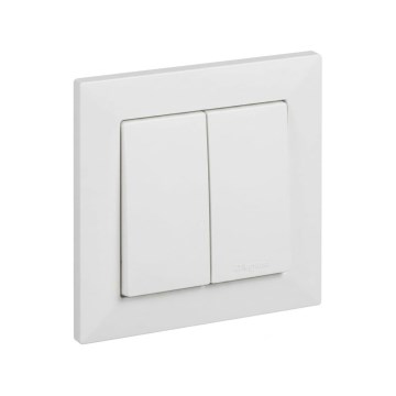 Legrand - Dvojitý vypínač č. 5 s rámčekom SUNO biela