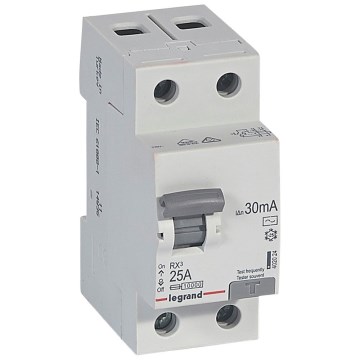 Legrand - Prúdový chránič 2-pólový RX3 2P 25A 30MA AC