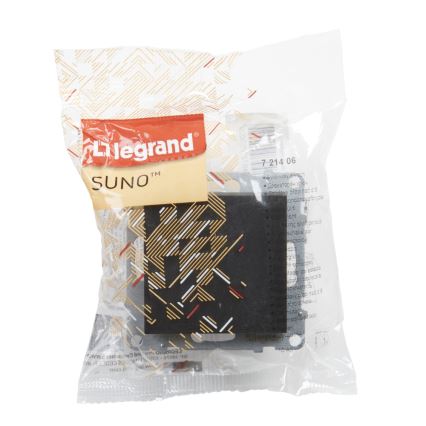 Legrand - Schodiskový vypínač bez rámčeka č. 6 SUNO čierny
