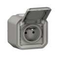 Legrand - Vonkajšia zásuvka 250V/16A PLEXO IP55 sivá