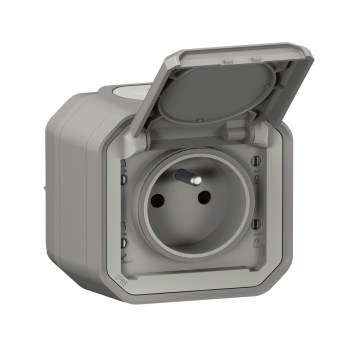 Legrand - Vonkajšia zásuvka 250V/16A PLEXO IP55 sivá