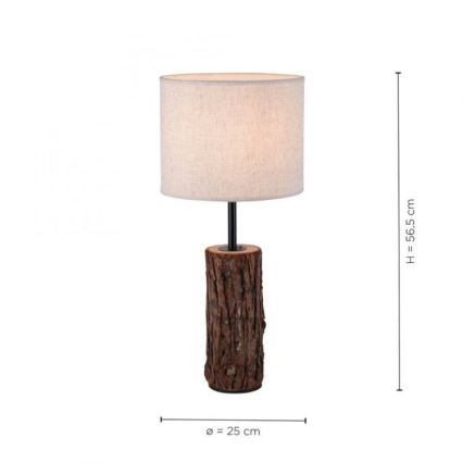 Leuchten Direkt 11233-79 - Stolná lampa BARK 1xE27/40W/230V drevo