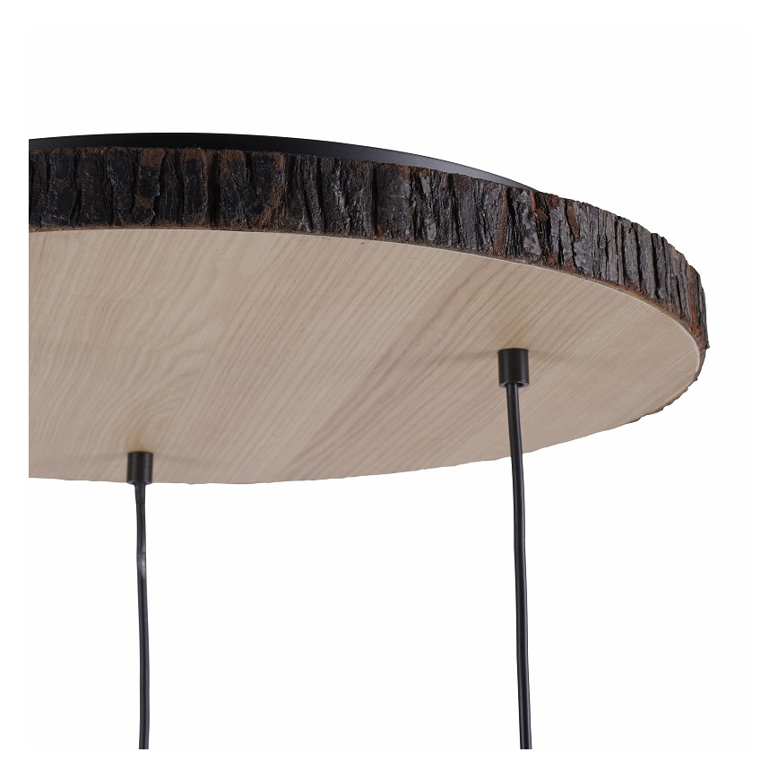 Leuchten Direkt 11236-79 - Luster na lanku BARK 3xE27/40W/230V drevo