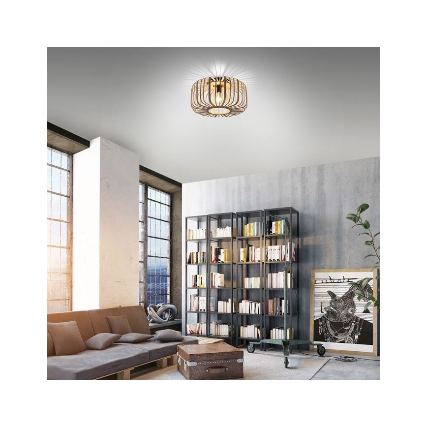 Leuchten Direkt 11413-79 - Prisadený luster RACOON 1xE27/40W/230V pr. 50 cm bambus