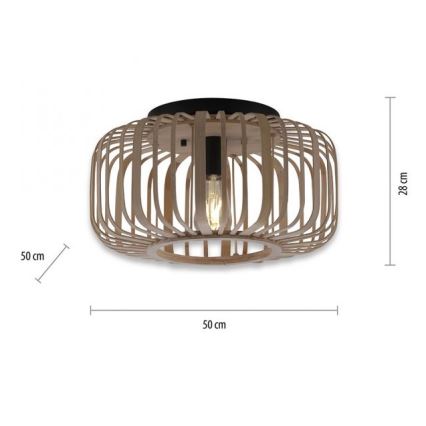 Leuchten Direkt 11413-79 - Prisadený luster RACOON 1xE27/40W/230V pr. 50 cm bambus