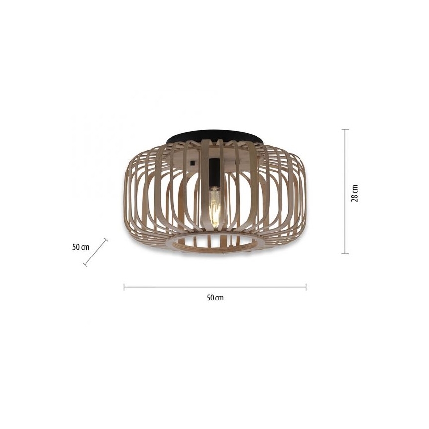 Leuchten Direkt 11413-79 - Prisadený luster RACOON 1xE27/40W/230V pr. 50 cm bambus