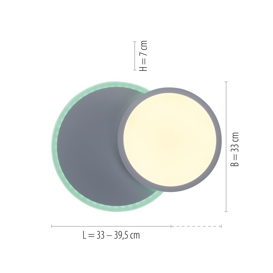 Leuchten Direkt 11662-16 - LED RGB Stmievateľné stropné svietidlo ARENDA LED/21W/230V + diaľkové ovládanie