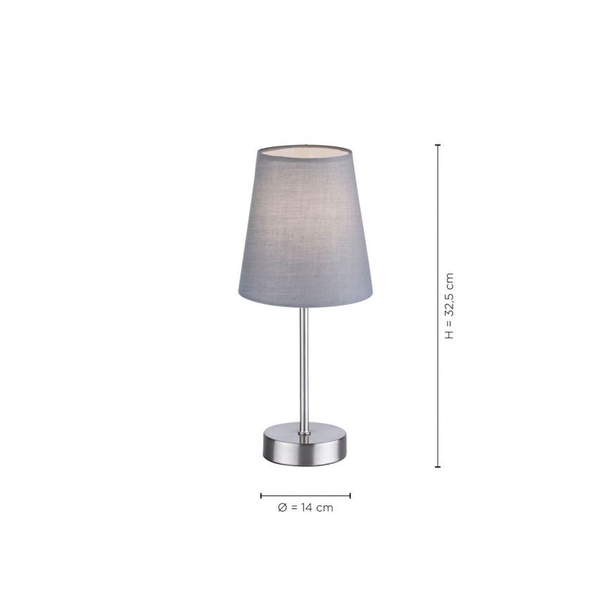 Leuchten Direkt 11680-15 - Stolná lampa HEINRICH 1xE14/40W/230V šedá