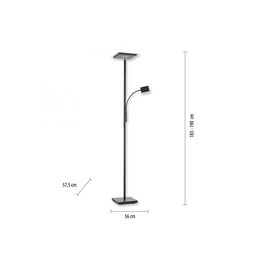Leuchten Direkt 11710-18 - LED Stmievateľná stojacia lampa HANS LED/21,5W/230V + LED/4W
