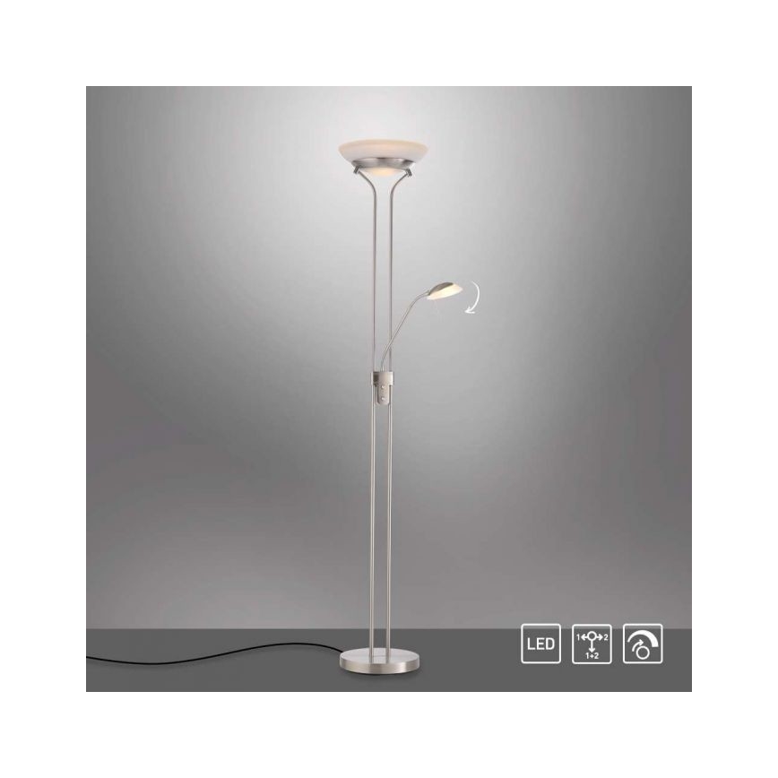 Leuchten Direkt 11730-55 - LED Stmievateľná stojacia lampa ZAHARA LED/16W/230V + LED/5W
