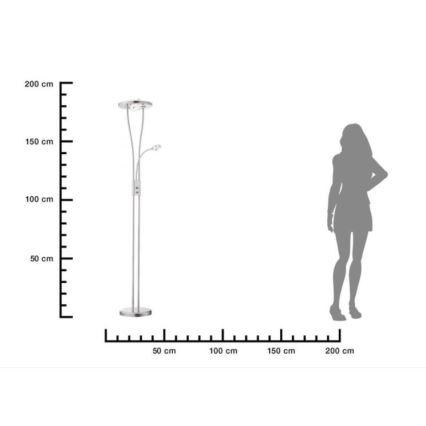 Leuchten Direkt 11778-55 - LED Stmievateľná stojacia lampa HELIA LED/16,8W/230V + 2xLED/3,8W