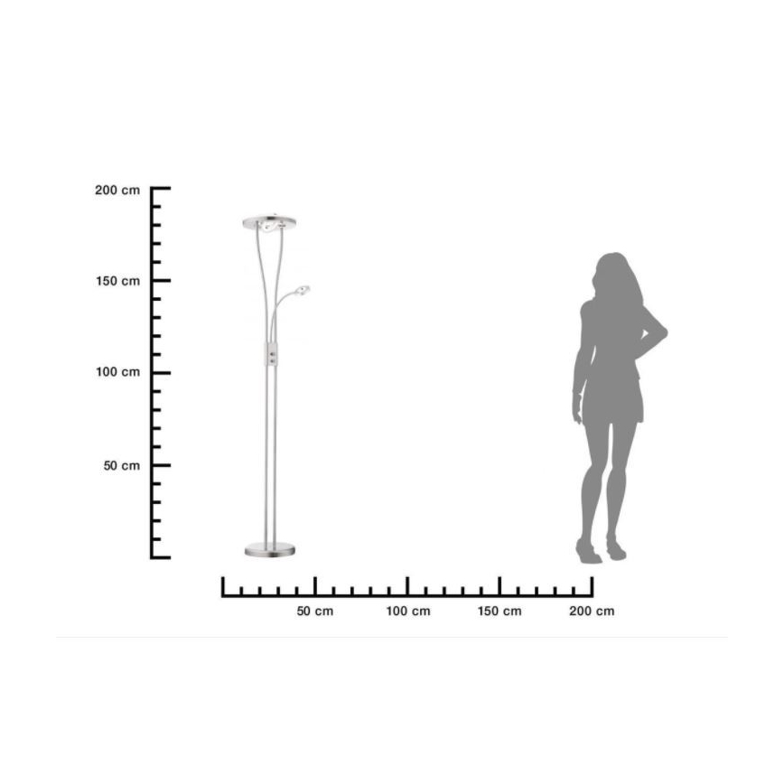 Leuchten Direkt 11778-55 - LED Stmievateľná stojacia lampa HELIA LED/16,8W/230V + 2xLED/3,8W