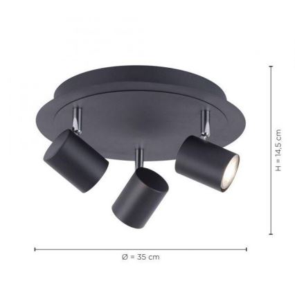 Leuchten Direkt 11943-13 - LED Bodové svietidlo TARIK 3xGU10/5W/230V antracit
