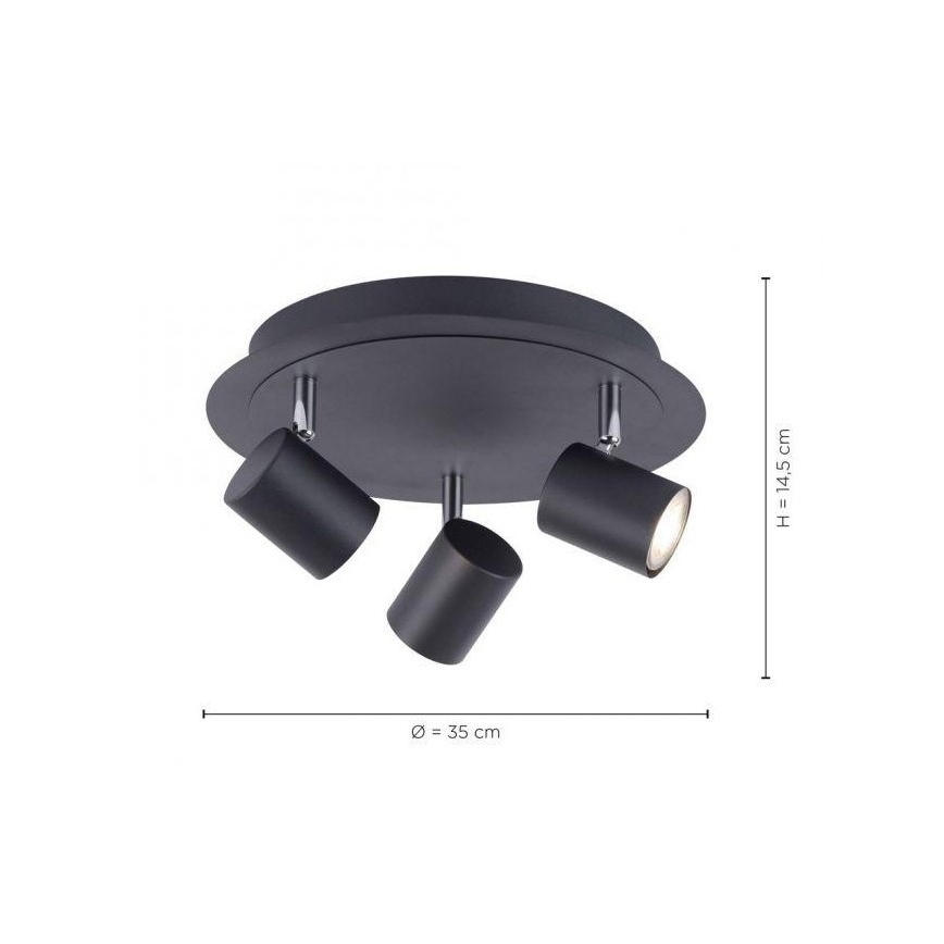 Leuchten Direkt 11943-13 - LED Bodové svietidlo TARIK 3xGU10/5W/230V antracit
