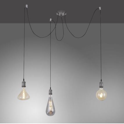 Leuchten Direkt 13571-18 - Luster na lanku DIY 3xE27/60W/230V pavúk čierna