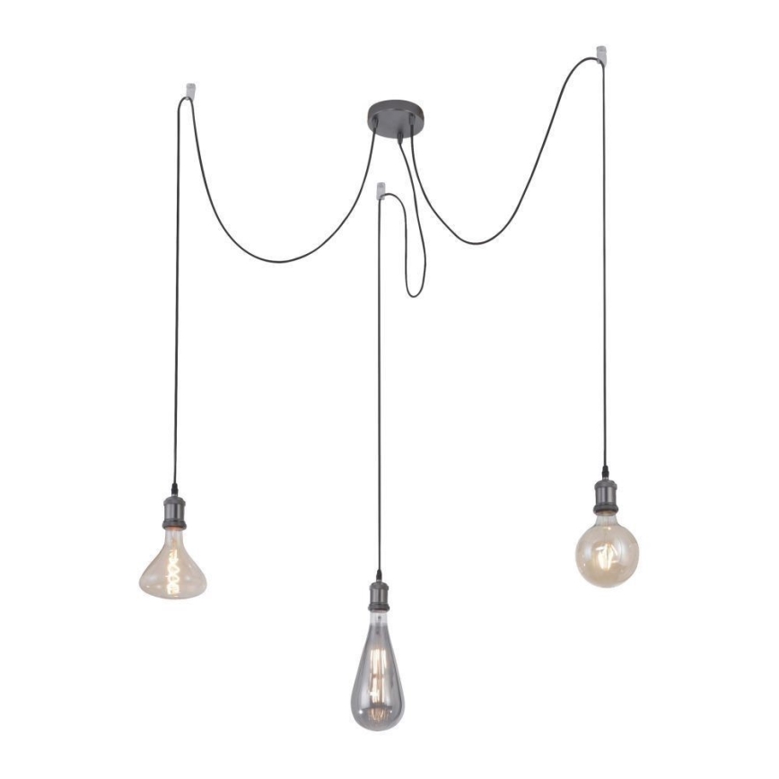 Leuchten Direkt 13571-18 - Luster na lanku DIY 3xE27/60W/230V pavúk čierna
