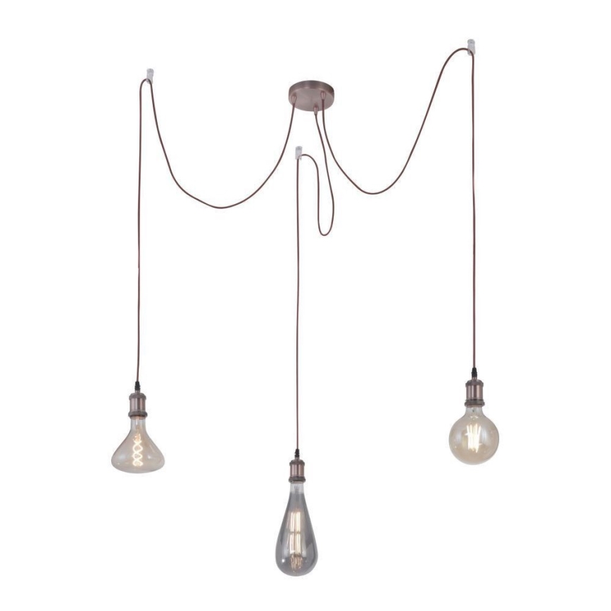Leuchten Direkt 13571-20 - Luster na lanku DIY 3xE27/60W/230V pavúk medená