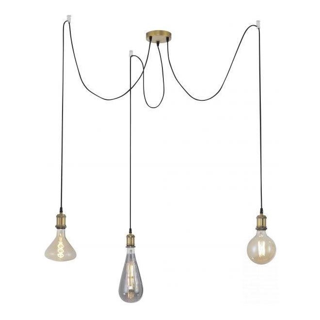 Leuchten Direkt 13571-60 - Luster na lanku DIY 3xE27/60W/230V pavúk mosadz