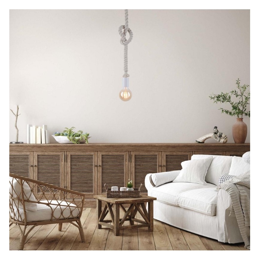 Leuchten Direkt 13572-16 - Luster na lanku DIY 1xE27/10W/230V biela