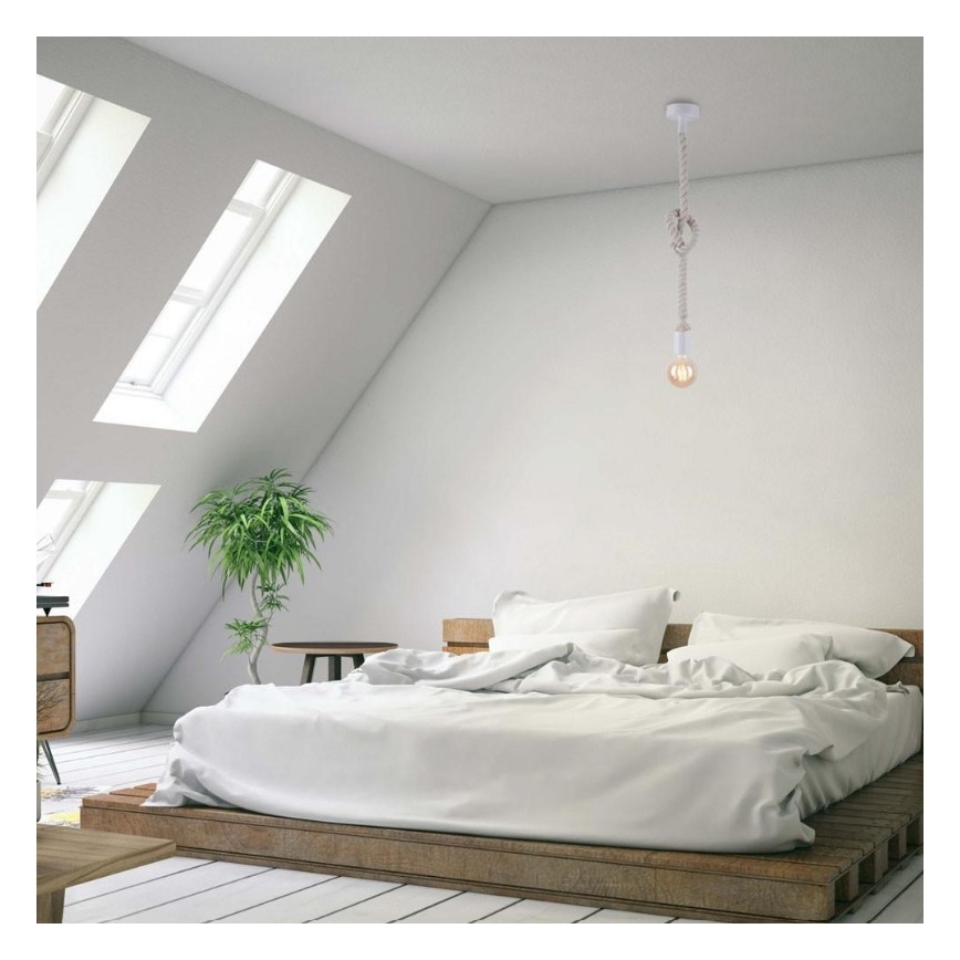 Leuchten Direkt 13572-16 - Luster na lanku DIY 1xE27/10W/230V biela