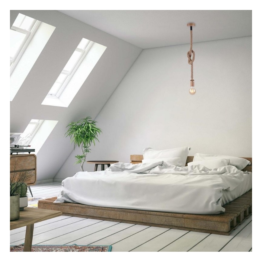 Leuchten Direkt 13572-79 - Luster na lanku DIY 1xE27/10W/230V hnedá