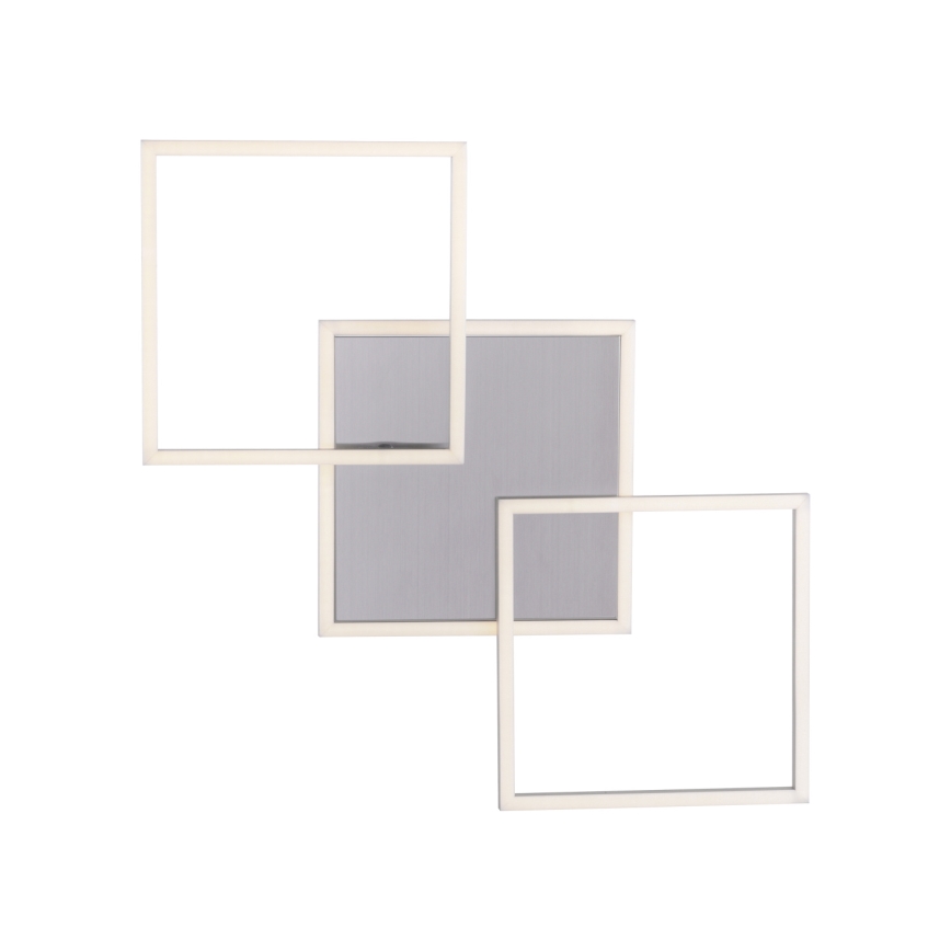 Svietidlo pozostáva z troch prekrývajúcich sa štvorcových rámov, z ktorých jeden je sivý a dva sú svetlé. Svietidlo je umiestnené na bielom pozadí.