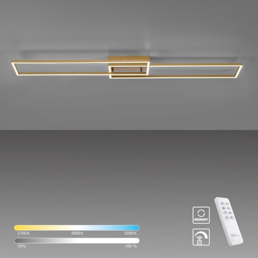 Leuchten Direkt 14019-60- LED Stmievateľný prisadený luster IVEN 2xLED/20W/230V 2700-5000K zlatá + diaľkové ovládanie