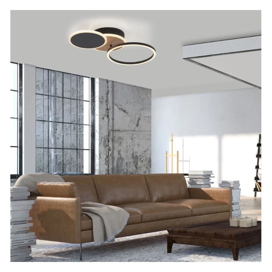 Leuchten Direkt 14116-78 - LED Stropné svietidlo SEVENT LED/25,5W/230V čierna/hnedá