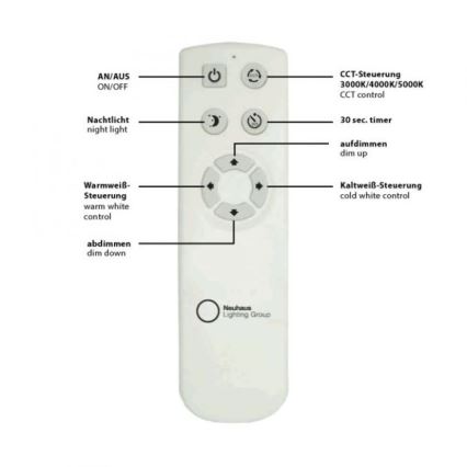 Leuchten Direkt 14227-16 - LED Stmievateľné stropné svietidlo JONAS LED/22W/230V 3000-5000K + diaľkové ovládanie