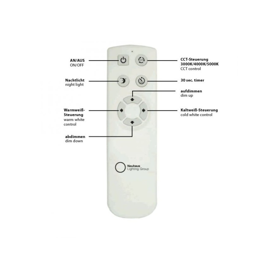 Leuchten Direkt 14227-16 - LED Stmievateľné stropné svietidlo JONAS LED/22W/230V 3000-5000K + diaľkové ovládanie