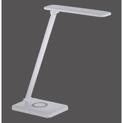 Leuchten Direkt 14415-16 - LED Stmievateľná dotyková lampa s bezdrôtovým nabíjaním FLORENTINA LED/5W/230V 3000-5000K biela + USB