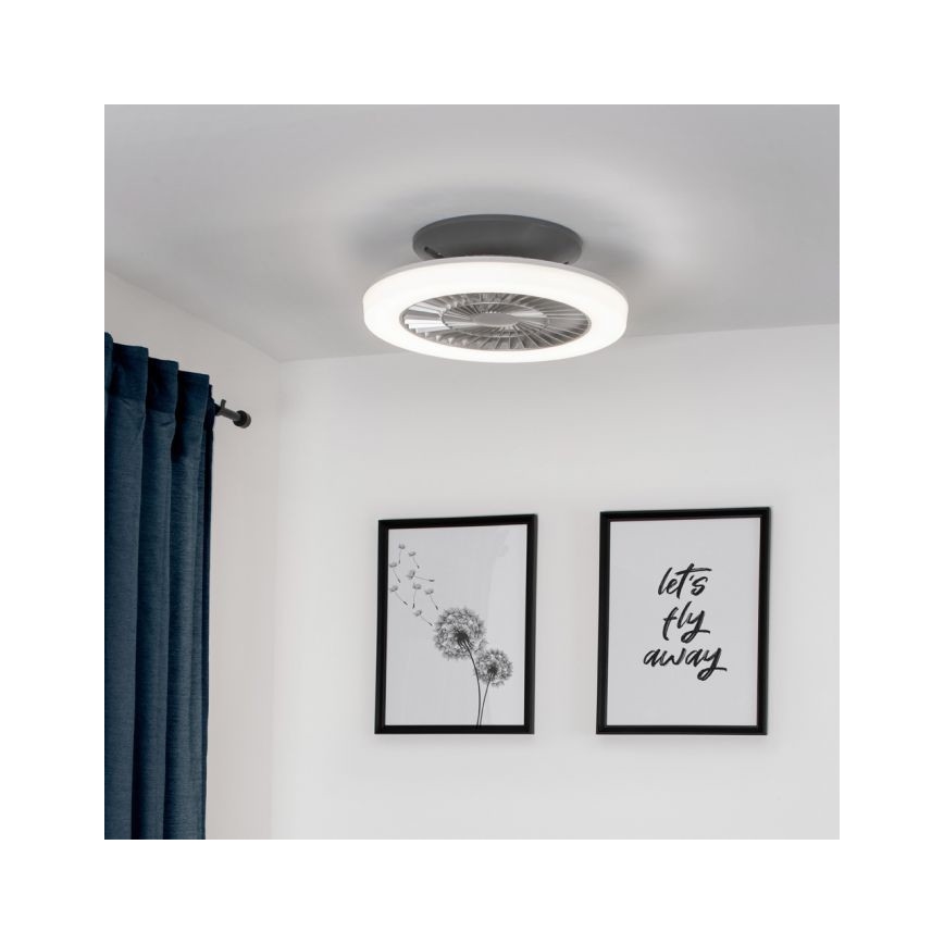 Leuchten Direkt 14645-55 - LED Svietidlo s ventilátorom LEONARD LED/27W/230V