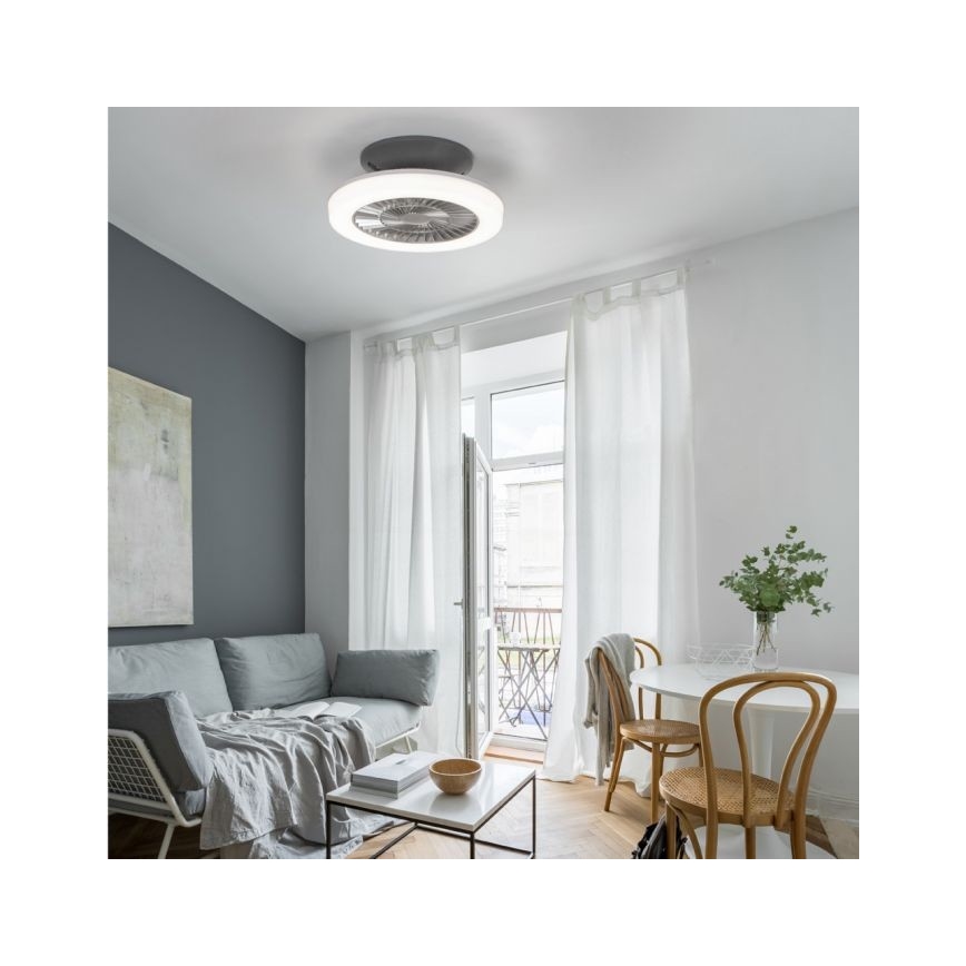 Leuchten Direkt 14645-55 - LED Svietidlo s ventilátorom LEONARD LED/27W/230V